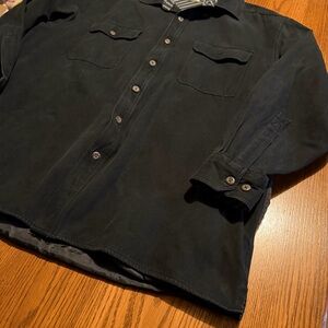 Levi Strauss & Co mens thick button down black shirt in heavy flannel‎ material